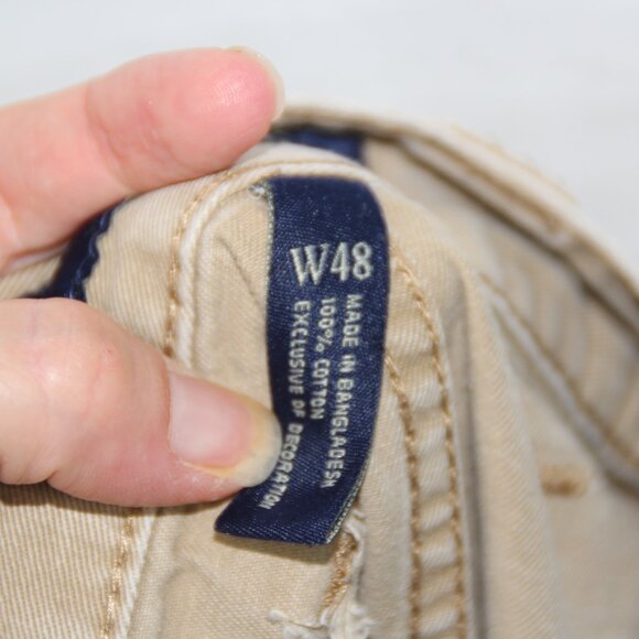 U.S. Polo Assn Men's size 48W Cargo Shorts Large Pockets Tan Khaki 90s - Picture 11 of 11